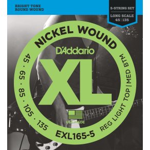 D'Addario EXL165-5, Custom Light 045 - 135 (5-strenges�t)